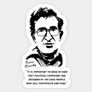 Noam Chomsky Portrait and Quote Sticker